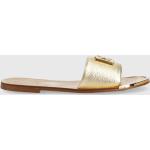 Dámské Designer Kožené pantofle DKNY ve zlaté barvě z kůže ve velikosti 36 ve slevě 
