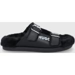 Dámské Kožené pantofle HUGO v černé barvě z kůže ve velikosti 39 