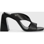 Dámské Sandály na podpatku Karl Lagerfeld v černé barvě z kůže ve velikosti 40 na léto 