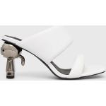 Dámské Sandály na podpatku Karl Lagerfeld v bílé barvě z kůže ve velikosti 41 na léto 