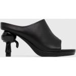 Dámské Sandály na podpatku Karl Lagerfeld v černé barvě z kůže ve velikosti 41 na léto 