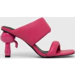 Dámské Sandály na podpatku Karl Lagerfeld v růžové barvě z kůže ve velikosti 41 na léto 