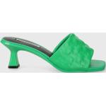 Dámské Sandály na podpatku Karl Lagerfeld v zelené barvě z kůže ve velikosti 41 na léto 
