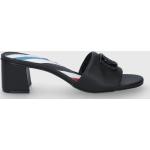 Kožené pantofle Tommy Hilfiger dámské, černá barva, na podpatku