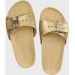 Dámské Kožené pantofle Tommy Hilfiger TH ve zlaté barvě z kůže ve velikosti 41 na léto 