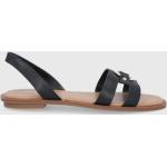 Kožené sandály Aldo FANDRA dámské, černá barva, na podpatku