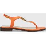 Dámské Kožené sandály Guess v oranžové barvě z kůže ve velikosti 41 ve slevě na léto 