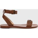 Dámské Designer Kožené sandály Ralph Lauren Ralph v hnědé barvě z kůže ve velikosti 41 ve slevě na léto 