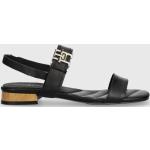 Dámské Kožené sandály Tommy Hilfiger v černé barvě z kůže ve velikosti 40 na léto 