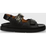 Dámské Kožené sandály Tommy Hilfiger TH v černé barvě z kůže ve velikosti 42 s přezkou na léto 