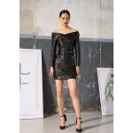 Dámské Kožené šaty Karl Lagerfeld v černé barvě z jehněčí kůže ve velikosti 10 XL 