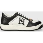 Kožené sneakers boty Elisabetta Franchi černá barva, SA28G41E2