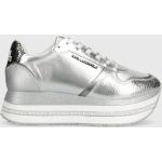Dámské Tenisky na platformě Karl Lagerfeld ve stříbrné barvě z kůže ve velikosti 41 