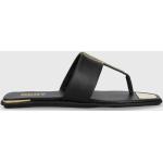Dámské Designer Kožené sandály DKNY v černé barvě z kůže ve velikosti 41 ve slevě na léto 