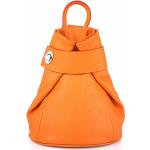 Kožené batohy Made In Italy v oranžové barvě z kůže 