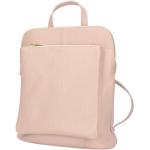 Dámské Kožené batohy Made In Italy v růžové barvě z kůže s kapsou na mobil 