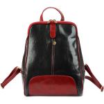 Kožený černo-červený dámský batoh Florence