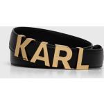 Dámské Kožené pásky Karl Lagerfeld v černé barvě z kůže délka 75 