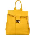 Dámské Kožené batohy Delami Vera Pelle v žluté barvě z kůže 