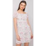 Dámské Letní šaty v béžové barvě s květinovým vzorem z polyesteru ve velikosti L s krátkým rukávem 