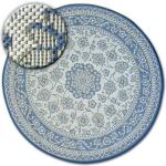 Kulatý koberec FLAT 48691/591 SISAL - vitráže květiny modré kruh 120 cm