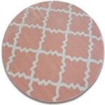 Kulatý koberec SKETCH - F343 růžový /krémový trellis kruh 100 cm