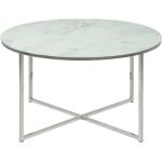 Kulatý (konferenční) stůl Alisma stříbrný podstavec, sklo/imitace tmavý mramor