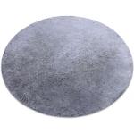 Kulatý pratelný koberec LAPIN shaggy, protiskluzový, černý / slonová kost kruh 80 cm