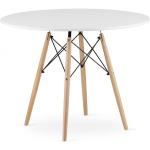 Jídelní stoly v šedé barvě v moderním stylu ze dřeva kulaté 
