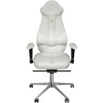 Kancelářské židle Kulik System v bílé barvě z koženky s nastavitelným opěradlem 