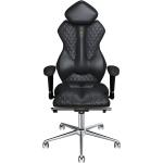 Kancelářské židle Kulik System v černé barvě z koženky s nastavitelným opěradlem 