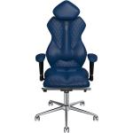 Kancelářské židle Kulik System v modré barvě z koženky s nastavitelným opěradlem 