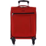 Textilní kufry ormi v červené barvě v elegantním stylu z látky na čtyřech kolečkách 