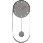 Kyvadlové hodiny Karlsson v šedé barvě v elegantním stylu z ocele 