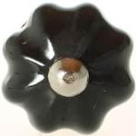 Nábytkové úchytky La finesse Dessous v černé barvě ve vintage stylu z porcelánu 