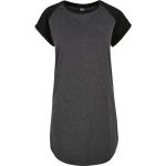 Ladies Contrast Raglan Tee Dress - charcoal/black 3XL