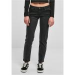 Dámské Straight Fit džíny v černé barvě v moderním stylu z džínoviny ve velikosti 5 XL s nízkým pasem ve slevě 