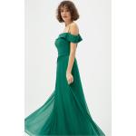 Dámské Šaty do společnosti ve smaragdové barvě z polyesteru ve velikosti 10 XL s lodičkovým výstřihem ve slevě 