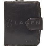 Dámské Kožené peněženky Lagen v tmavě hnědé barvě z kůže 