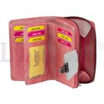 Dámské Kožené peněženky Lagen v růžové barvě z kůže 