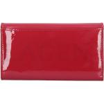 Dámské Kožené peněženky Lagen v červené barvě v lakovaném stylu z kůže 
