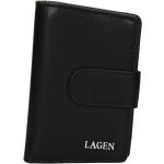 Dámské Kožené peněženky Lagen v černé barvě z kůže 