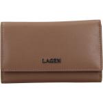 Dámské Kožené peněženky Lagen v šedobéžové barvě z kůže 