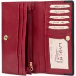 Dámské Kožené peněženky Lagen v červené barvě z kůže 