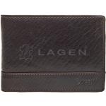 Pánské Kožené peněženky Lagen v tmavě hnědé barvě v elegantním stylu z kůže s blokováním RFID 