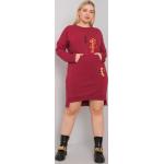 Dámské Mikinové šaty FashionHunters v tmavě červené barvě z bavlny ve velikosti Onesize ve slevě plus size 