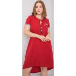 Dámské Denní šaty FashionHunters v červené barvě z bavlny ve velikosti XL ve slevě 