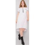 Dámské Denní šaty FashionHunters v bílé barvě z bavlny ve velikosti XL ve slevě 