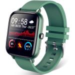 Pánské Náramkové hodinky v zelené barvě se silikonovým řemínkem kompatibilní s Android připojitelné k síti Bluetooth 