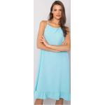 Dámské Letní šaty FashionHunters ve světle modré barvě v ležérním stylu z bavlny ve velikosti Onesize ve slevě 